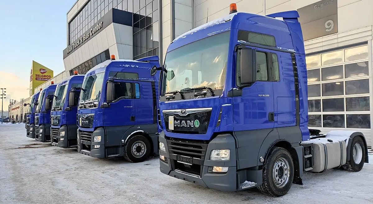 Отгрузка пяти MAN TGX 18.500 без пробега по РФ